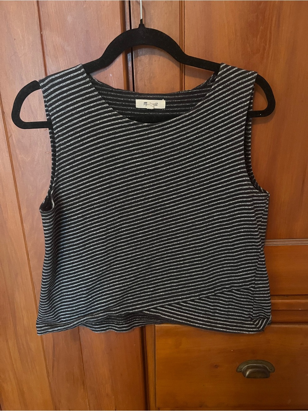 Madewell Black & White Striped Sleeveless Tank